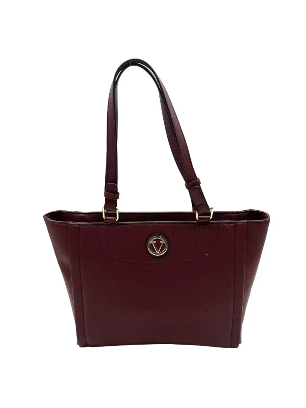 Vera New York Burgundy Saffiano Faux Leather Tote Bag